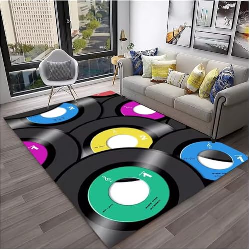 Retro Vinyl Schallplatte Musik Kunst Teppich Für Zuhause Wohnzimmer Schlafzimmer Sofa Fußmatte Dekor Bereich Teppich rutschfeste Bodenmatte 200X300Cm Retro Vinyl Schallplatte Musik Kunst Teppich Für Zuhause Wohnzimmer Schlafzimmer Sofa Fußmatte Dekor Bereich Teppich rutschfeste Bodenmatte 200X300Cm von SHAOPENGA