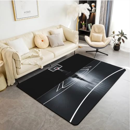 SHAOPENGA Basketballplatz Muster Teppiche Tür Fußmatte Fußmatte rutschfeste Fußmatte Wohnzimmerteppich E-Sport Teppich Sofa Home Mats 80X120Cm von SHAOPENGA