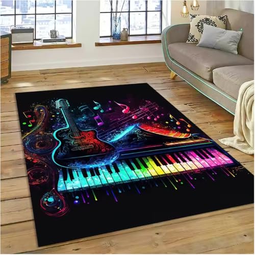 SHAOPENGA Bunte Musiknote Musik Score Teppich Für Zuhause Wohnzimmer Schlafzimmer Sofa Fußmatte Dekor Teppich rutschfeste Matte 50X80Cm SHAOPENGA Bunte Musiknote Musik Score Teppich Für Zuhause Wohnzimmer Schlafzimmer Sofa Fußmatte Dekor Teppich rutschfeste Matte 50X80Cm von SHAOPENGA