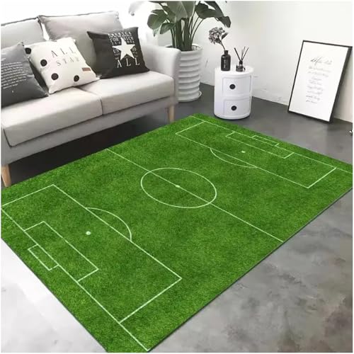 SHAOPENGA Cartoon Fußball Muster Teppich Anti-Rutsch Wohnzimmer Teppich Mechanisch Waschbare Bodenmatte Leicht Zu Reinigen Fußmatte 50X80Cm von SHAOPENGA