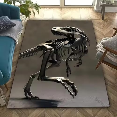 SHAOPENGA Dinosaurier Fossil Theme Teppich Ist Geeignet Für Schlafzimmer Wohnzimmer Büro Langlebiger Rutschfester Großflächiger Matte Weicher Teppich 160X230Cm von SHAOPENGA