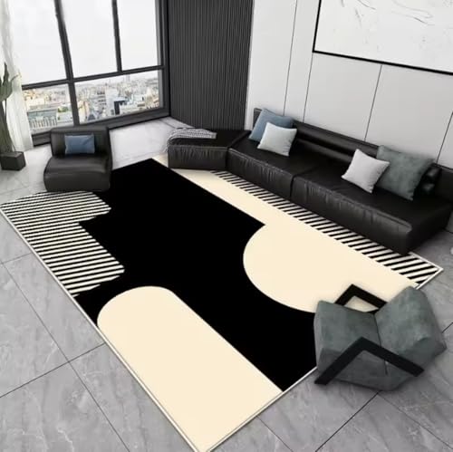 SHAOPENGA Einfacher Abstrakter Kunststil Teppich Wohnzimmer Sofa Schlafzimmer Arbeitszimmer Küche Eingangstür Matte Rutschfester Wohnkultur Teppich 80X120Cm von SHAOPENGA