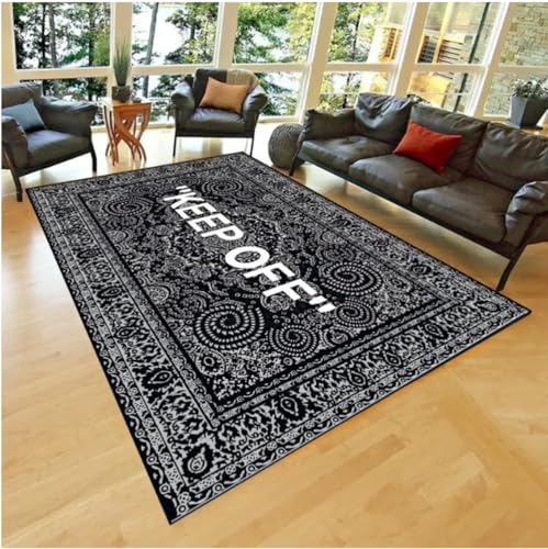 SHAOPENGA Keep Off Area Teppiche Bodenmatte Schwarz Und Weiß Teppich Wohnzimmer Schlafzimmer Nachttisch Erker Fenster Sofa Kommode Teppich 50X80Cm SHAOPENGA Keep Off Area Teppiche Bodenmatte Schwarz Und Weiß Teppich Wohnzimmer Schlafzimmer Nachttisch Erker Fenster Sofa Kommode Teppich 50X80Cm von SHAOPENGA