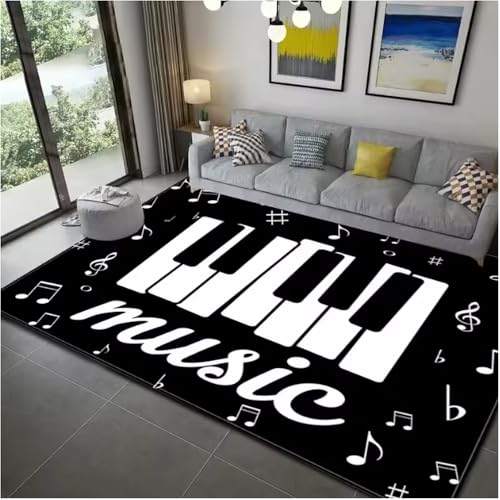 SHAOPENGA Klavier Note Musik Themenserie Teppich Wohndekoration Schlafzimmer Wohnbereich Teppich Zimmer Nachttisch rutschfeste Bodenmatte 120X180Cm SHAOPENGA Klavier Note Musik Themenserie Teppich Wohndekoration Schlafzimmer Wohnbereich Teppich Zimmer Nachttisch rutschfeste Bodenmatte 120X180Cm von SHAOPENGA