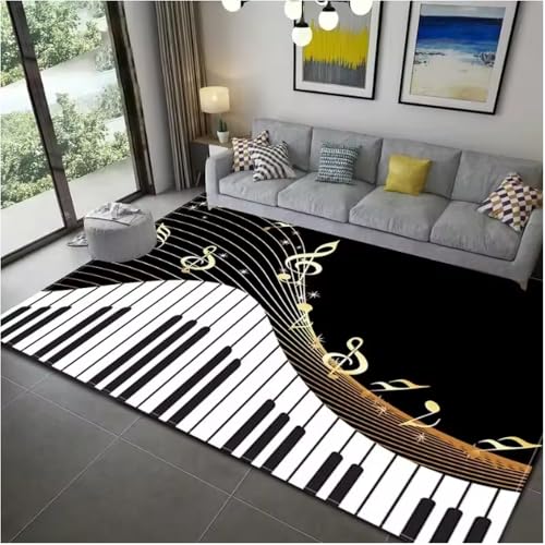 SHAOPENGA Klavier Note Musik Themenserie Teppich Wohndekoration Schlafzimmer Wohnbereich Teppich Zimmer Nachttisch rutschfeste Bodenmatte 120X180Cm SHAOPENGA Klavier Note Musik Themenserie Teppich Wohndekoration Schlafzimmer Wohnbereich Teppich Zimmer Nachttisch rutschfeste Bodenmatte 120X180Cm von SHAOPENGA
