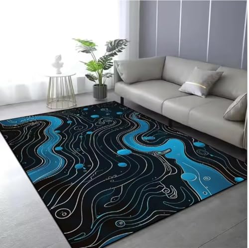 SHAOPENGA Nordischer Abstrakter Stil Teppich Wohnzimmer Nachttisch Bodenmatte Rutschfester Balkon Korridor Fußmatte Couchtisch Dekor Teppich 200X300Cm von SHAOPENGA