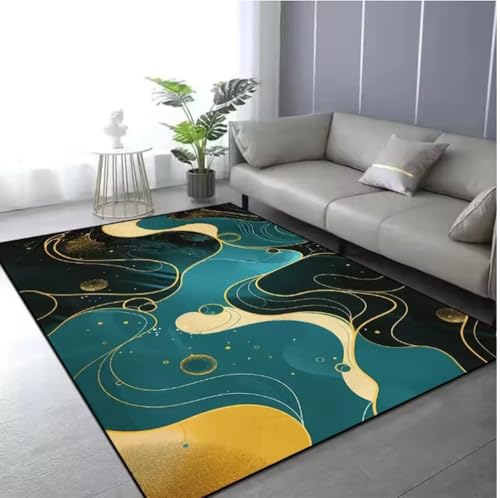 SHAOPENGA Nordischer Abstrakter Stil Teppich Wohnzimmer Nachttisch Bodenmatte Rutschfester Balkon Korridor Fußmatte Couchtisch Dekor Teppich 60X90Cm von SHAOPENGA