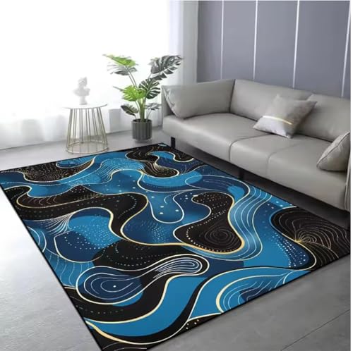 SHAOPENGA Nordischer Abstrakter Stil Teppich Wohnzimmer Nachttisch Bodenmatte Rutschfester Balkon Korridor Fußmatte Couchtisch Dekor Teppich 80X120Cm von SHAOPENGA