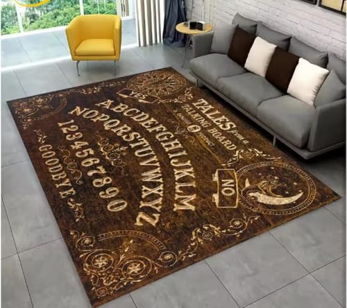 SHAOPENGA Ouija Tarot Hexerei Gothic Teppich Wohnzimmer Schlafzimmer Sofa Fußmatte Rücken rutschfeste Großflächige Bodenmatte Zuhause 80X120Cm von SHAOPENGA