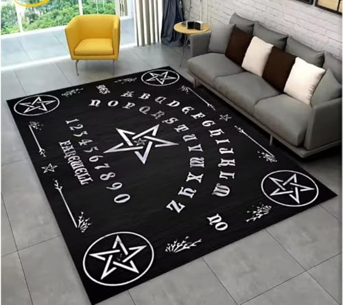 SHAOPENGA Ouija Tarot Hexerei Gothic Teppich Wohnzimmer Schlafzimmer Sofa Fußmatte Rücken rutschfeste Großflächige Bodenmatte Zuhause 80X150Cm von SHAOPENGA