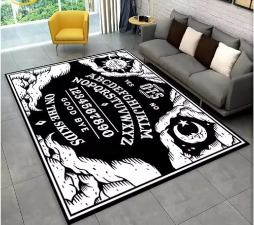 SHAOPENGA Ouija Tarot Hexerei Gothic Teppich Wohnzimmer Schlafzimmer Sofa Fußmatte Rücken rutschfeste Großflächige Bodenmatte Zuhause 80X150Cm von SHAOPENGA