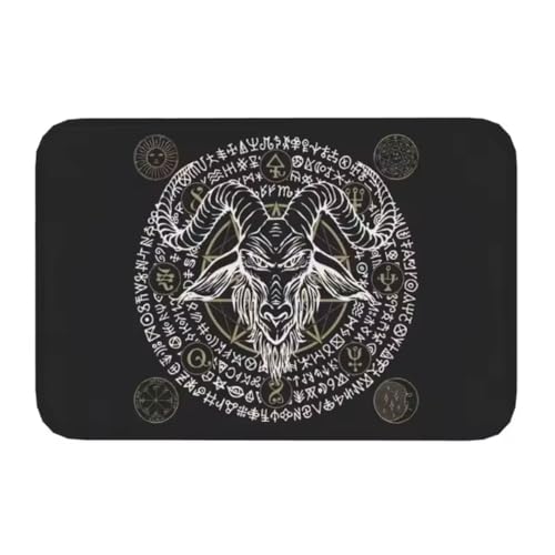 SHAOPENGA Satanic Mystery Pentagramm Ziege Haustür Matte Eingangsteppich rutschfest Badezimmer Wc Küche Balkon Wohnkultur Boden 100X160Cm SHAOPENGA Satanic Mystery Pentagramm Ziege Haustür Matte Eingangsteppich rutschfest Badezimmer Wc Küche Balkon Wohnkultur Boden 100X160Cm von SHAOPENGA