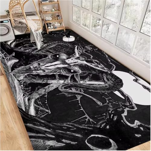 SHAOPENGA Satanische Fußmatte Weicher Schlafzimmerboden Haus Waschküche Matte Anti-Rutsch-Haushaltsteppiche 80X120Cm SHAOPENGA Satanische Fußmatte Weicher Schlafzimmerboden Haus Waschküche Matte Anti-Rutsch-Haushaltsteppiche 80X120Cm von SHAOPENGA
