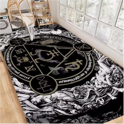 SHAOPENGA Satanische Fußmatte Weicher Schlafzimmerboden Haus Waschküche Matte Anti-Rutsch Haushaltsteppiche 80X150Cm SHAOPENGA Satanische Fußmatte Weicher Schlafzimmerboden Haus Waschküche Matte Anti-Rutsch Haushaltsteppiche 80X150Cm von SHAOPENGA