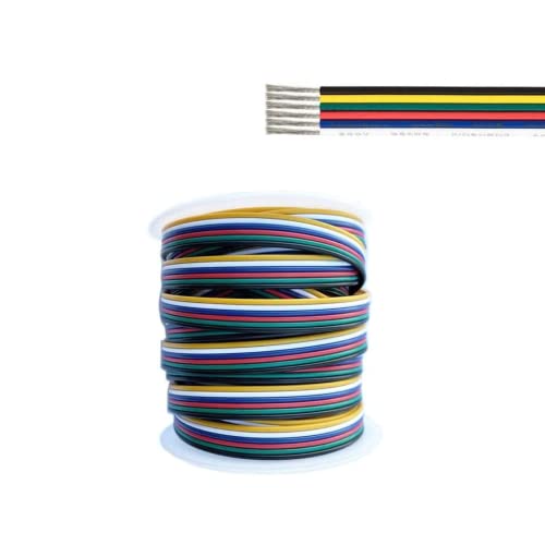 22AWG Kabel 6-polig für RGBW + CCT LED Strip / Strip Verlängerung LED RGBW CCT Strip 5M10m20m (10Meter) von SHAOYAYAZHANG
