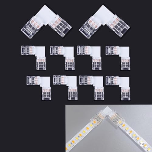 SHAOYAYAZHANG 10 Stück LED Strip Connector, 3 Pin 8 mm L Form Quick Splitter Corner Connector ohne Löten Gapless Adapter Clip für SMD Dual Color Temperatur-Lichtleiste SHAOYAYAZHANG 10 Stück LED Strip Connector, 3 Pin 8 mm L Form Quick Splitter Corner Connector ohne Löten Gapless Adapter Clip für SMD Dual Color Temperatur-Lichtleiste von SHAOYAYAZHANG