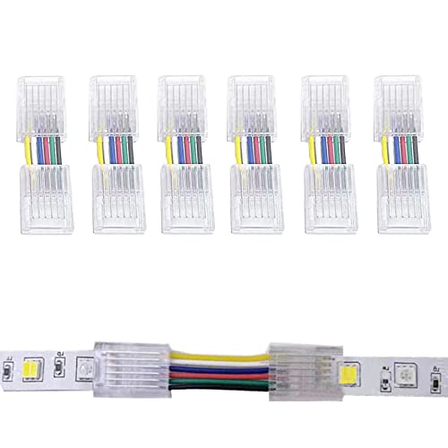 SHAOYAYAZHANG 6-polige L/H-Form, LED-Lichtstreifenverbinder, wasserdichter oder nicht wasserdichter Adapter, transparent, lötfreier Anschluss für 12 mm 5050 RGBW CCT 12 V 24 V LED-Lichtleiste SHAOYAYAZHANG 6-polige L/H-Form, LED-Lichtstreifenverbinder, wasserdichter oder nicht wasserdichter Adapter, transparent, lötfreier Anschluss für 12 mm 5050 RGBW CCT 12 V 24 V LED-Lichtleiste von SHAOYAYAZHANG