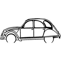 Shape Paris - Wanddekoration aus Metall – 2CV – Wanddekoration – Auto-Silouette – 80 cm von SHAPE PARIS