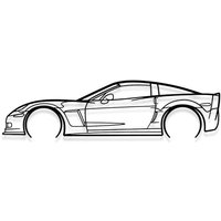 Shape Paris - Wanddekoration aus Metall – Corvette C6 Z06 – Wanddekoration – 100 cm von SHAPE PARIS
