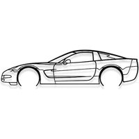 Shape Paris - Wanddekoration aus Metall – detaillierte corvette C5 – Auto-Wanddekoration – 80 cm von SHAPE PARIS