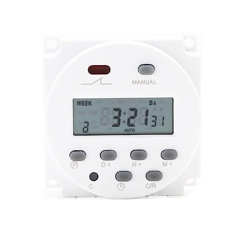 Kein Schloss CN101A AC DC 12 V runder digitaler LCD-Power-Timer programmierbarer elektronischer Zeitrelaisschalter 8 A bis 16 A CN101 (Size : DC 48V) von SHAPLE