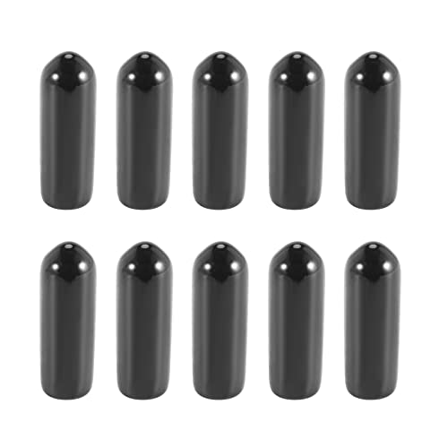SHAPOKY Gummi-Endkappen, 4 mm, PVC, rund, Schraubgewinde, Schwarz, 100 Stück von SHAPOKY