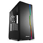 Sharkoon Computergehäuse RGB Slider Midi Tower Gehärtetes Glas Schwarz von SHARKOON