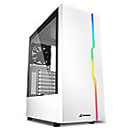 Sharkoon Computergehäuse RGB Slider Midi Tower Gehärtetes Glas Weiß von SHARKOON