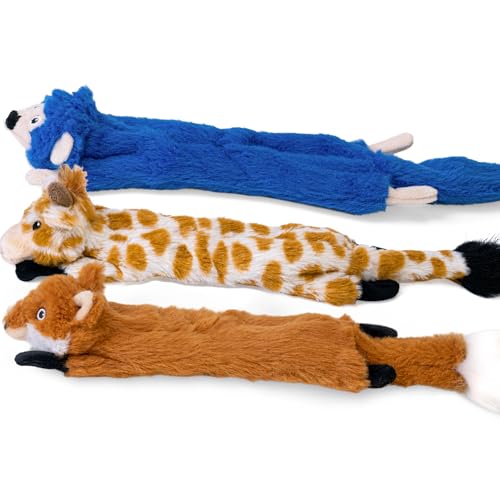 SHARLOVY Quietschendes Hundespielzeug, Keine Füllung, 3 Stück, Plüsch-Hundespielzeug für große Hunde, langlebiges Kauspielzeug, Plüsch, niedliche Tiere, Welpenspielzeug zum von SHARLOVY