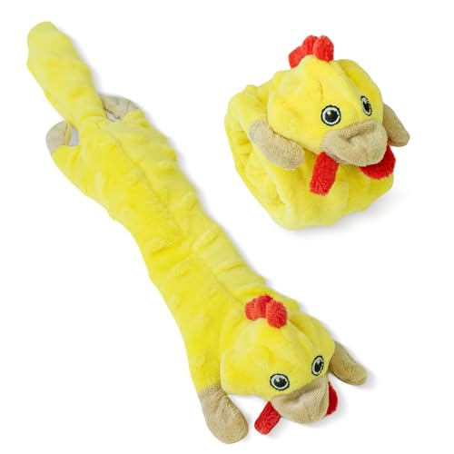 SHARLOVY Quietschendes Hundespielzeug für Hunde – Huhn, Blasen-Plüsch, Haustierspielzeug, Welpenspielzeug zum Zahnen, Keine Füllung, Hundespielzeug, Kauspielzeug für große von SHARLOVY