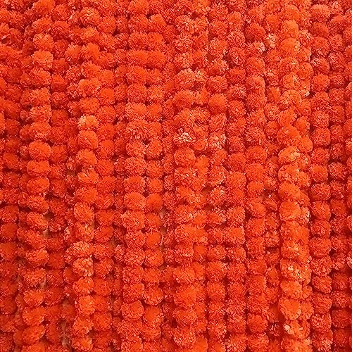 SHARVGUN Künstliche Ringelblumen-Girlande, 1,5 m lang, für Partys, Hochzeiten, indische Heimdekoration, Blumen, künstliche Ringelblume für Diwali-Party, Ringelblumen-Girlanden (15, Dunkelorange) von SHARVGUN