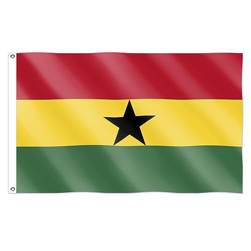 Ghana-Flagge mit Ösen, für Sportveranstaltungen, Pub, Grill, Dekorationen für Sport, Weltmeisterschaft 2023, 152 x 91 cm, Fan-Unterstützung, Tischabdeckung von SHATCHI