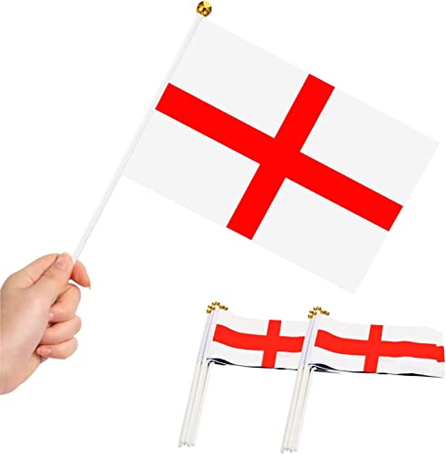 10 Stück St. George Handflaggen England Hand Waving Fabric Mini English Flaggen für Rugby Cricket World Cup Royal Event Support Country von SHATCHI