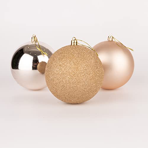 10 cm/6 Stück Weihnachtskugeln, bruchsicher, Champagner-Gold, Weihnachtsbaumschmuck, Kugel, Ornamente, Kugeln, Weihnachtsdekoration, Urlaubsdekoration, glänzend, matt, glitzernd 10 cm/6 Stück Weihnachtskugeln, bruchsicher, Champagner-Gold, Weihnachtsbaumschmuck, Kugel, Ornamente, Kugeln, Weihnachtsdekoration, Urlaubsdekoration, glänzend, matt, glitzernd von SHATCHI