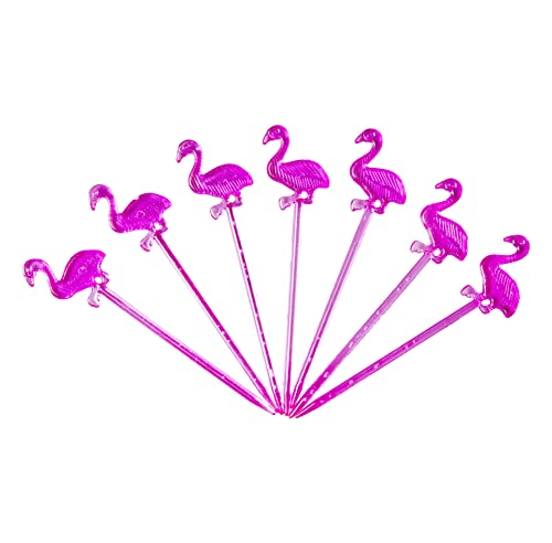 30 Stück rosa Flamingo-Sticks 8 cm Neuheit Getränke Dekorationen Hawaiian Luau Hen Party Picks Food Fruits Table BBQ von SHATCHI