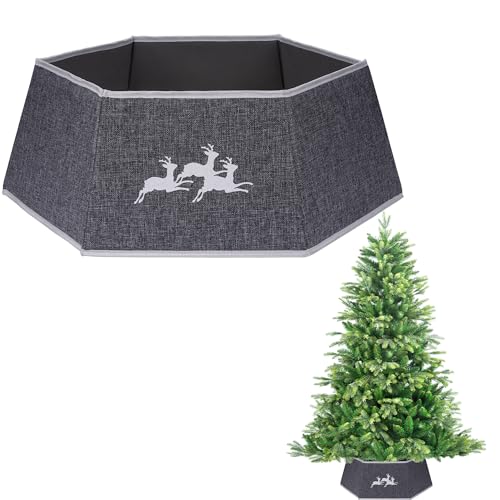 68,1 cm großer Weihnachtsbaumrock, faltbar, Jute, Weihnachtsbaumständer, Basis, Abdeckung, Kragen, Stamm, Korb, Ring für Baumschmuck 68,1 cm großer Weihnachtsbaumrock, faltbar, Jute, Weihnachtsbaumständer, Basis, Abdeckung, Kragen, Stamm, Korb, Ring für Baumschmuck von SHATCHI