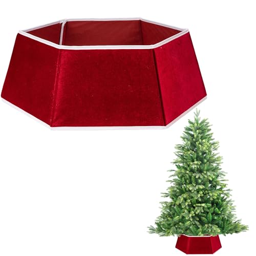 68,1 cm großer Weihnachtsbaumrock, faltbar, Samt, Weihnachtsbaumständer, Basisabdeckung, Kragen, Stamm, Korb, Ring für Baumschmuck 68,1 cm großer Weihnachtsbaumrock, faltbar, Samt, Weihnachtsbaumständer, Basisabdeckung, Kragen, Stamm, Korb, Ring für Baumschmuck von SHATCHI