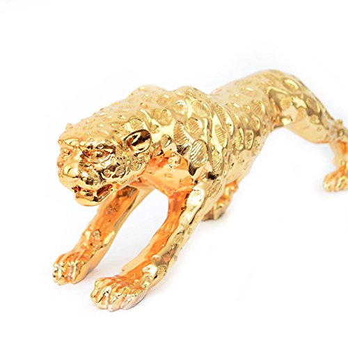 76 cm kleiner Gold-Leopard Kunstharz Abstrakte Figur Skulptur Home Dekor Wildes Tier Statue 76 cm kleiner Gold-Leopard Kunstharz Abstrakte Figur Skulptur Home Dekor Wildes Tier Statue von SHATCHI
