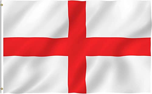 Große 240 x 150 cm, England-Flagge, St. George's Kreuz, rot-weiß, englische Nationalflagge, Polyestergewebe, Messingösen für Fußball-Weltmeisterschaft, Rugby-Fans von SHATCHI
