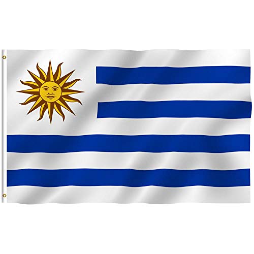 SHATCHI Uruguay Große Nationalflagge, Premium-Qualität mit Metallösen, Uruguayische Fans, Event, Fußball, Dekoration, Partyzubehör, Rugby-Sport, Polyester, 152 x 91 cm von SHATCHI