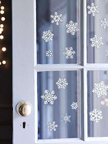 20 Stück Weihnachts-Schneeflocken Fensteraufkleber, Dekorationen, Weihnachtsdekoration, Glitzer-Aufkleber für Winter-Party-Zubehör von SHATCHI