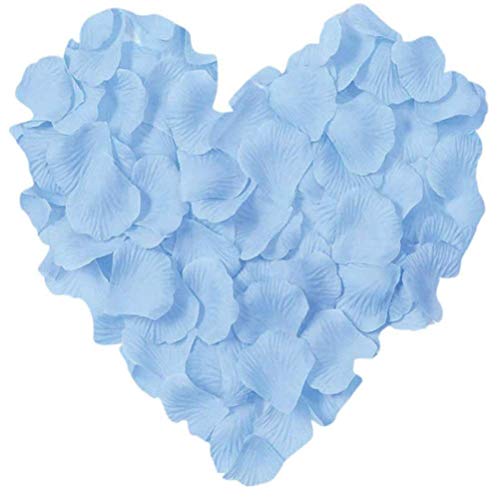 SHATCHI 5000 hellblaue Rosenblätter aus Seide für Muttertag, Hochzeit, Hochzeitstag, Tischdekoration, Taufe, Blumen zum Streuen von SHATCHI