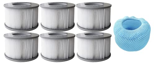 SHATCHI 90/120 Falten Filterkartuschen mit Schutznetz Abdeckung Sieb Pool Bubble Spa Zubehör für Mspa Whirlpools Grau 12 Stück von SHATCHI