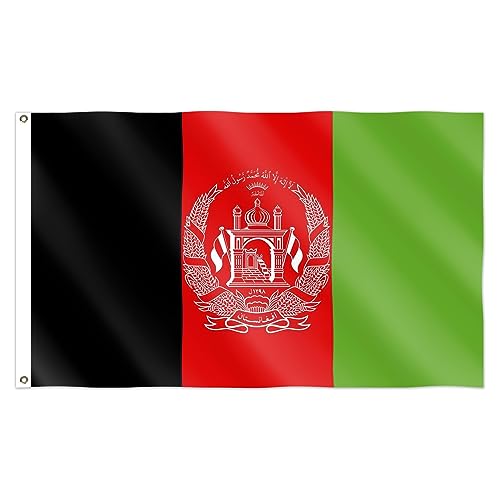 SHATCHI Große afghanische Flagge, afghanische Cricket-WM Unterstützung, 150 x 90 cm, afghanische Banner, Feierdekoration, Polyester von SHATCHI