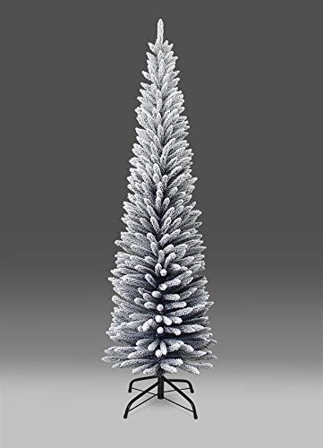SHATCHI Künstlicher schmaler Weihnachtsbaum, 1,2 m - 2,4 m, Dekoration für Urlaub, Zuhause, Dekoration mit Spitzen Spitzen und Metallständer, Schneeflocke, 240 cm SHATCHI Künstlicher schmaler Weihnachtsbaum, 1,2 m - 2,4 m, Dekoration für Urlaub, Zuhause, Dekoration mit Spitzen Spitzen und Metallständer, Schneeflocke, 240 cm von SHATCHI