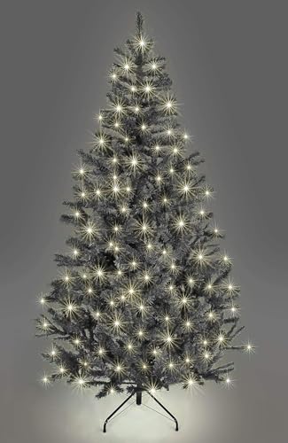 SHATCHI Künstlicher Weihnachtsbaum, Alaska-Kiefer, Schwarze Spitzen, Weihnachtsdekoration für Zuhause, mit Metallständer, warmes Alaska-Schwarz, 6ft/180 cm SHATCHI Künstlicher Weihnachtsbaum, Alaska-Kiefer, Schwarze Spitzen, Weihnachtsdekoration für Zuhause, mit Metallständer, warmes Alaska-Schwarz, 6ft/180 cm von SHATCHI