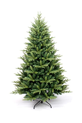 SHATCHI Künstlicher Weihnachtsbaum Virginia Fichte, 1,8 m, mit 1034 Spitzen und Metallständer, Scharnier-Zweige, Weihnachten, Feiertage, Festliche Heimdekorationen, PVC von SHATCHI