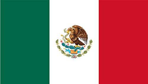 SHATCHI National Flag Mexikanische Nationalflagge, 1,5 x 0,9 m, groß, für Sportveranstaltungen, Kneipen, Grillen, als Dekoration für Lebensmittel, als Tischdekoration, Mexiko, 5x3' von SHATCHI