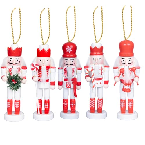 SHATCHI Weihnachtliche Nussknacker aus Holz, 13 cm, 5-teiliges Set – Soldaten König Puppe, bewegliche Teile, Figuren, Weihnachtsbaum, hängende Dekoration, Ornamente SHATCHI Weihnachtliche Nussknacker aus Holz, 13 cm, 5-teiliges Set – Soldaten König Puppe, bewegliche Teile, Figuren, Weihnachtsbaum, hängende Dekoration, Ornamente von SHATCHI