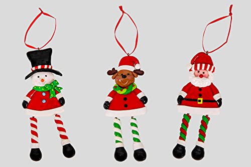 SHATCHI Weihnachtsbaum-Hängedekoration, Weihnachtsmann, Schneemann, Rentier, Weihnachtsbaum, Wand, Heimdekoration, Ornamente, 3-teiliges Set von SHATCHI